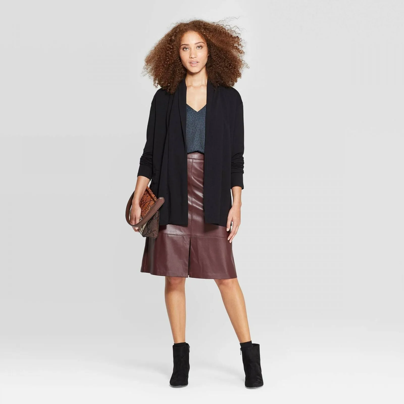 A New Day Women's Open Neck French Terry Sweatshirt Cardigan