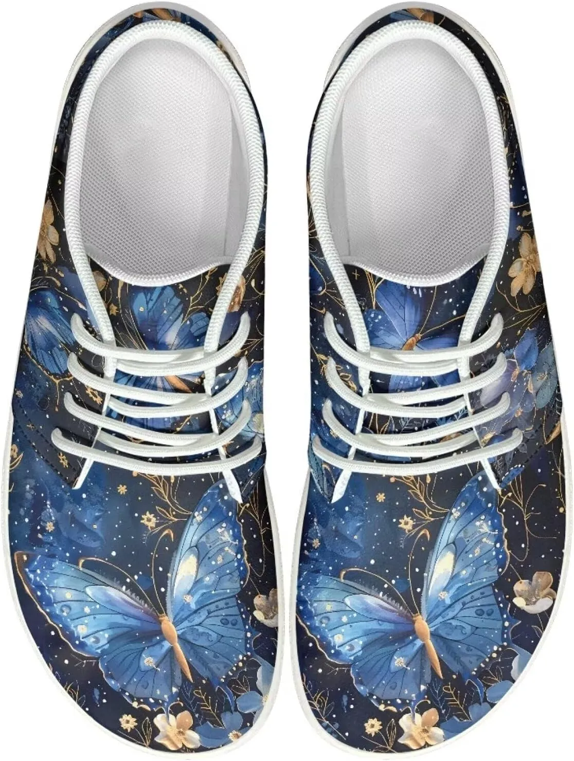 Barefoot Butterfly Wide Width Zero Drop Shoes for Women Fashion Athletic Hiking Workout Shoes Waterproof Sport Training Sneakers US 6-13.5