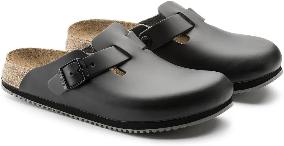 Birkenstock Women's Clogs Boston SFB Iron Oil LTR N, 36 EU Schmal