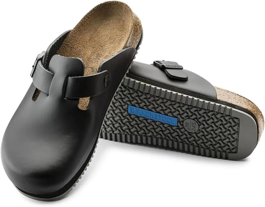 Birkenstock Women's Clogs Boston SFB Iron Oil LTR N, 36 EU Schmal