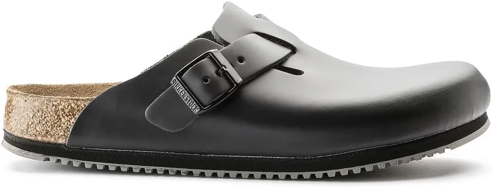 Birkenstock Women's Clogs Boston SFB Iron Oil LTR N, 36 EU Schmal