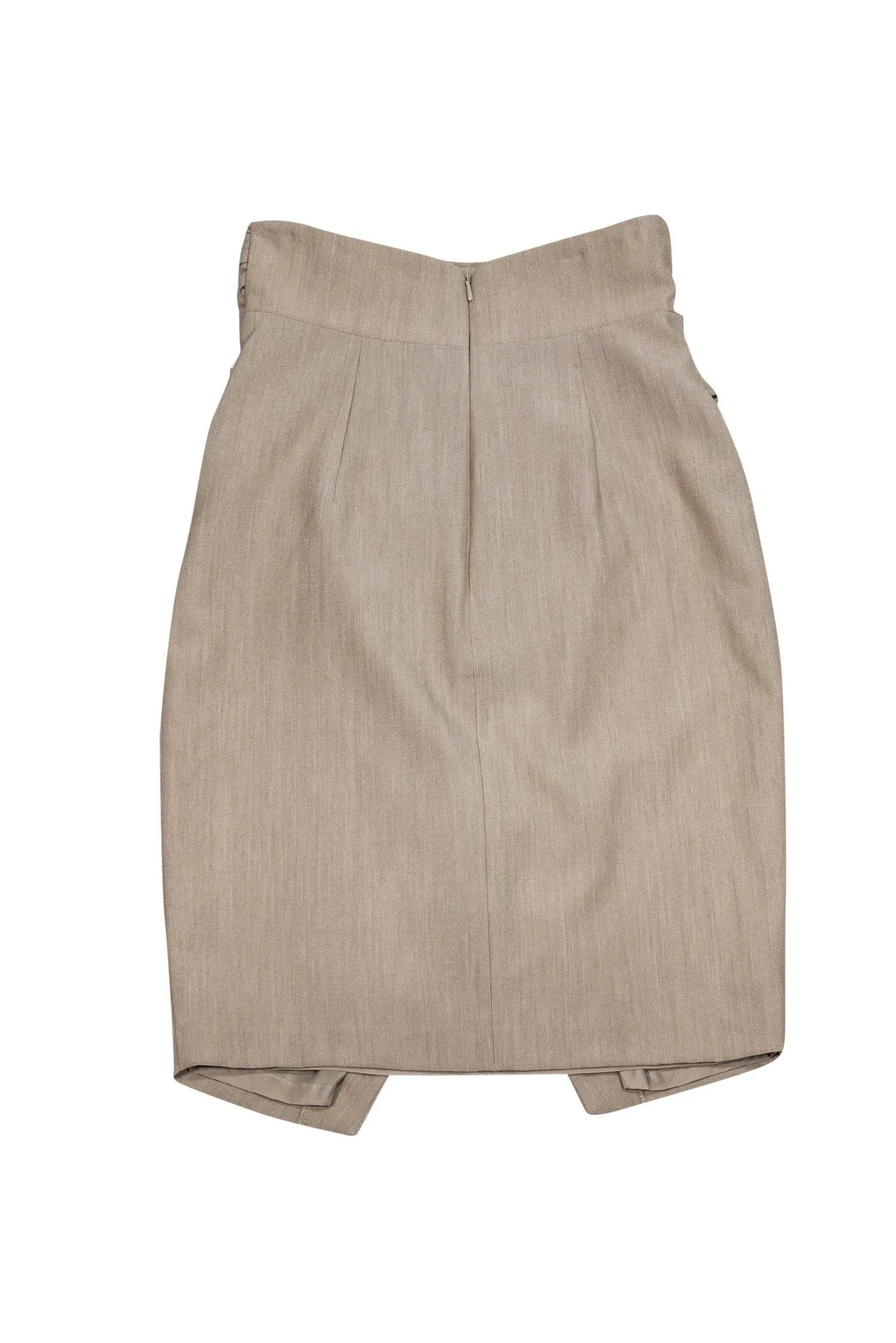 Black Halo - Beige Ruched Pencil Skirt Sz XS