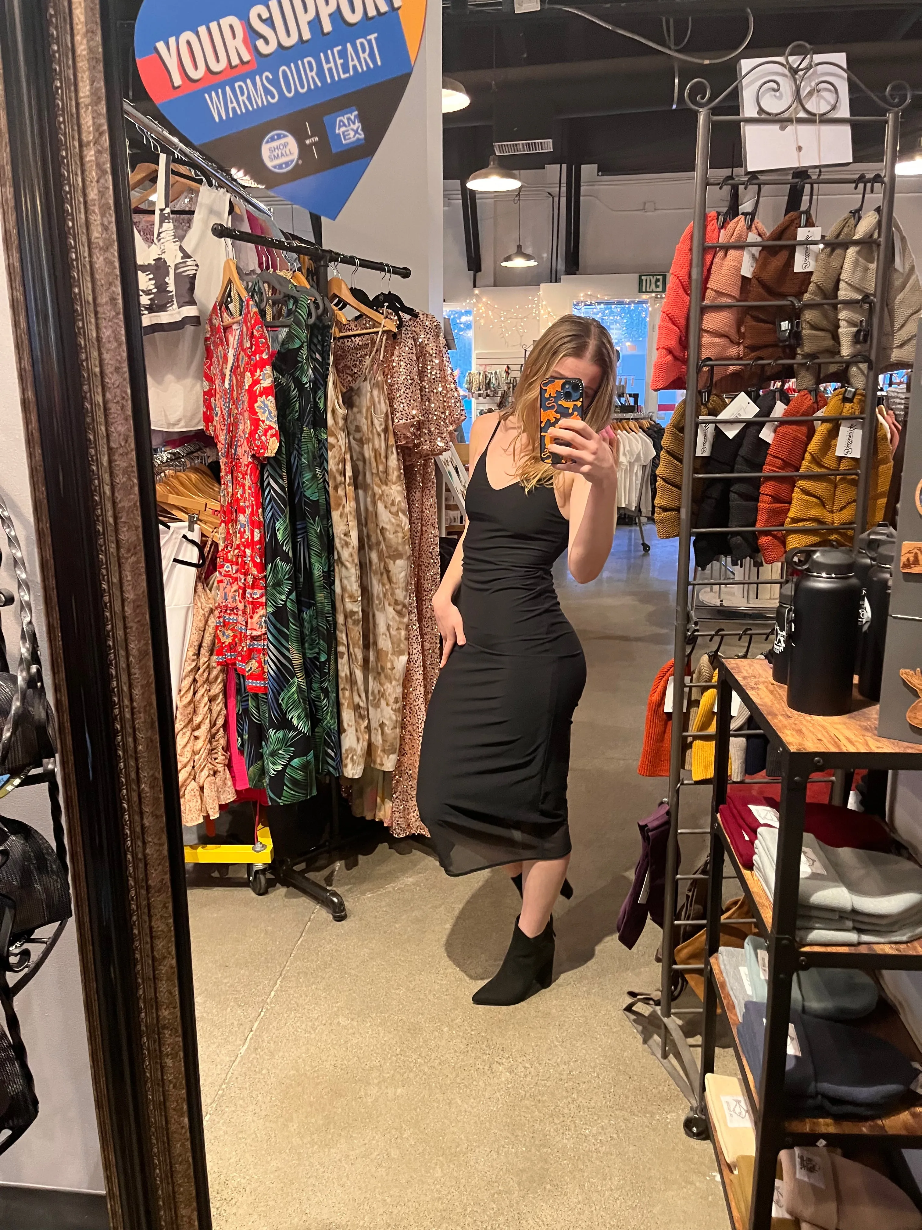 Black Midi Slip Dress