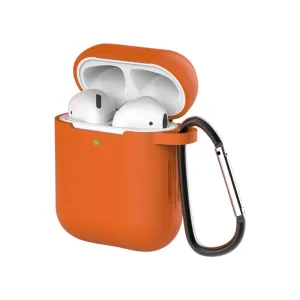 Bright Orange Silicone Keychain AirPods  Earphone Case