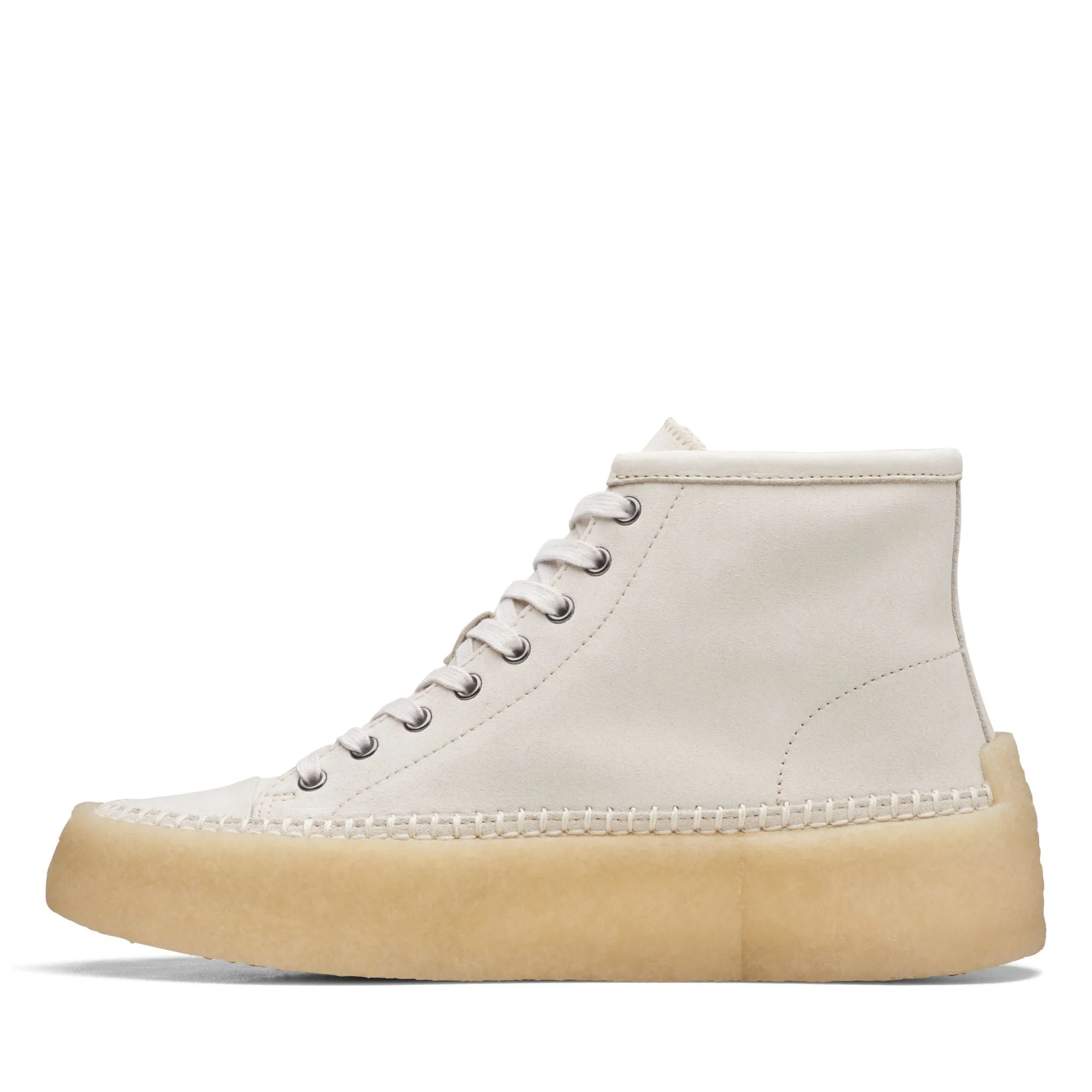 Clarks Originals Caravan Men’s White Suede Mid Top Shoes 26167698