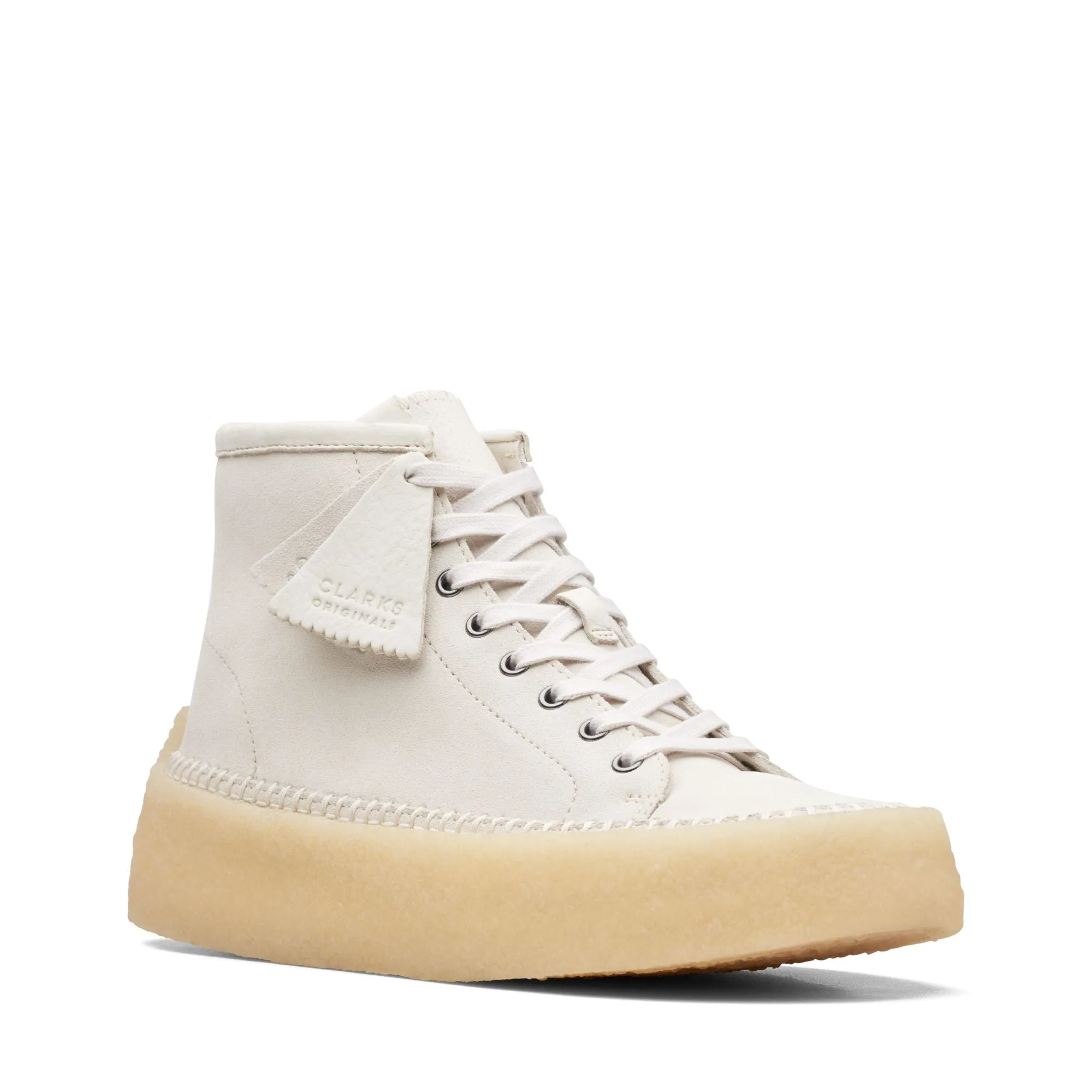 Clarks Originals Caravan Men’s White Suede Mid Top Shoes 26167698