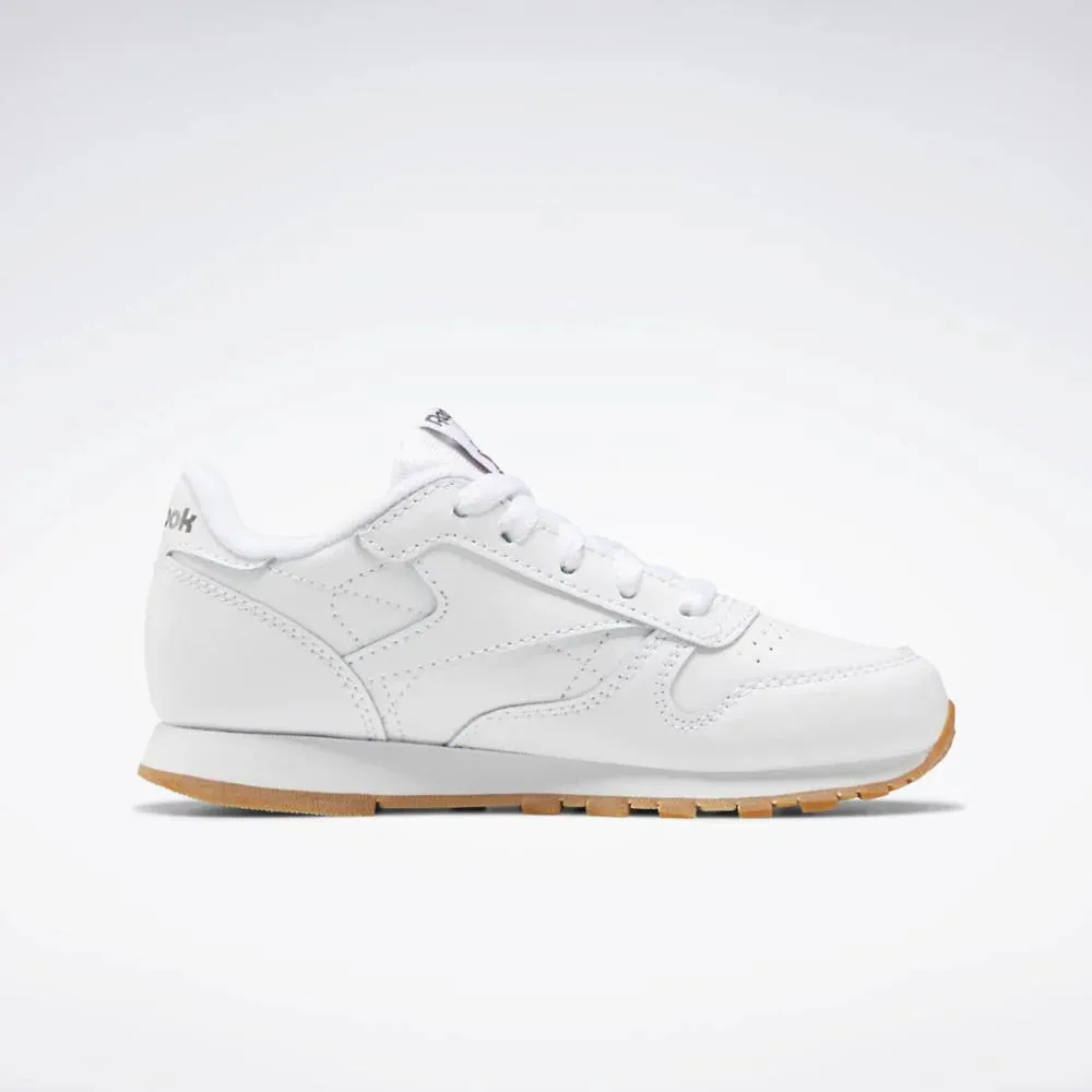 Classic Leather Shoes Preschool (White   Gum)