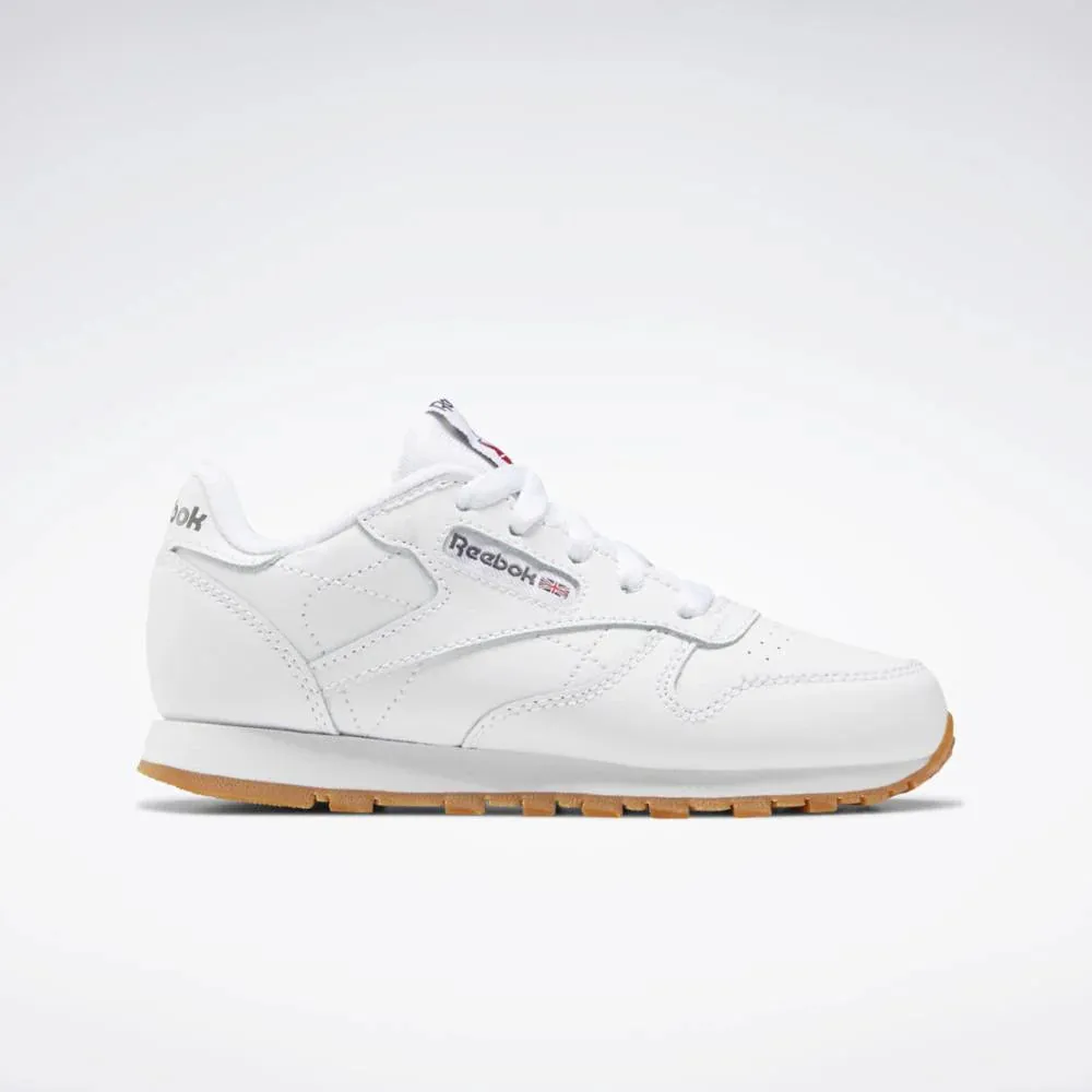 Classic Leather Shoes Preschool (White   Gum)