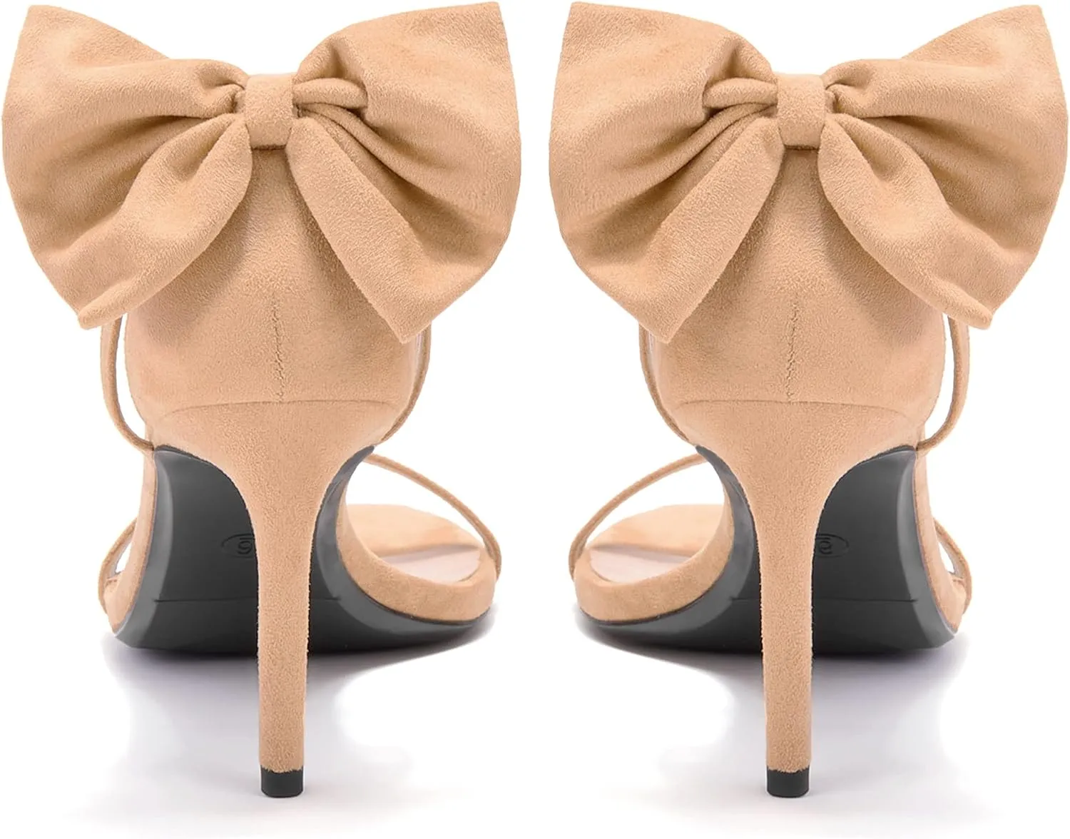Coutgo Womens Ankle Strap High Heels Open Toe Stiletto Bow Tie Knot Heeled Sandals Fashion Wedding Dress Pump Shoes