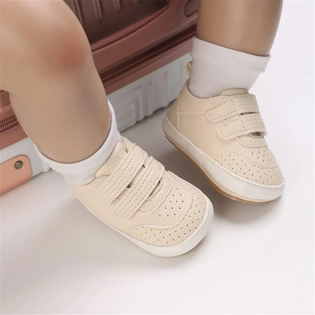 E-FAK Baby Shoes Boys Girls Infant Sneakers Non-Slip Rubber Sole Toddler Crib First Walker Shoes