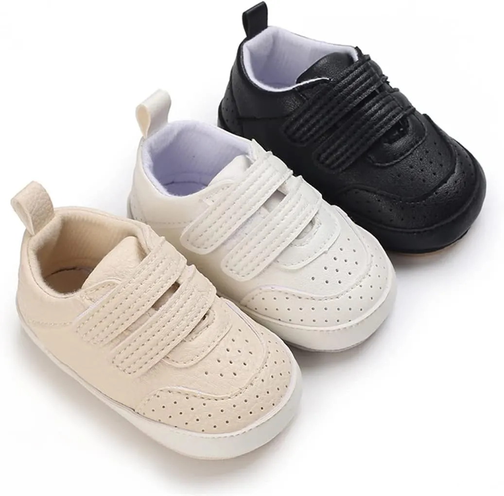 E-FAK Baby Shoes Boys Girls Infant Sneakers Non-Slip Rubber Sole Toddler Crib First Walker Shoes