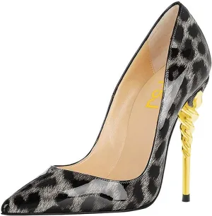 FSJ Women Sexy Leopard Printed Dress Shoes Pointy Toe High Heels Stilettos Pumps Shoe Size 4-15 US