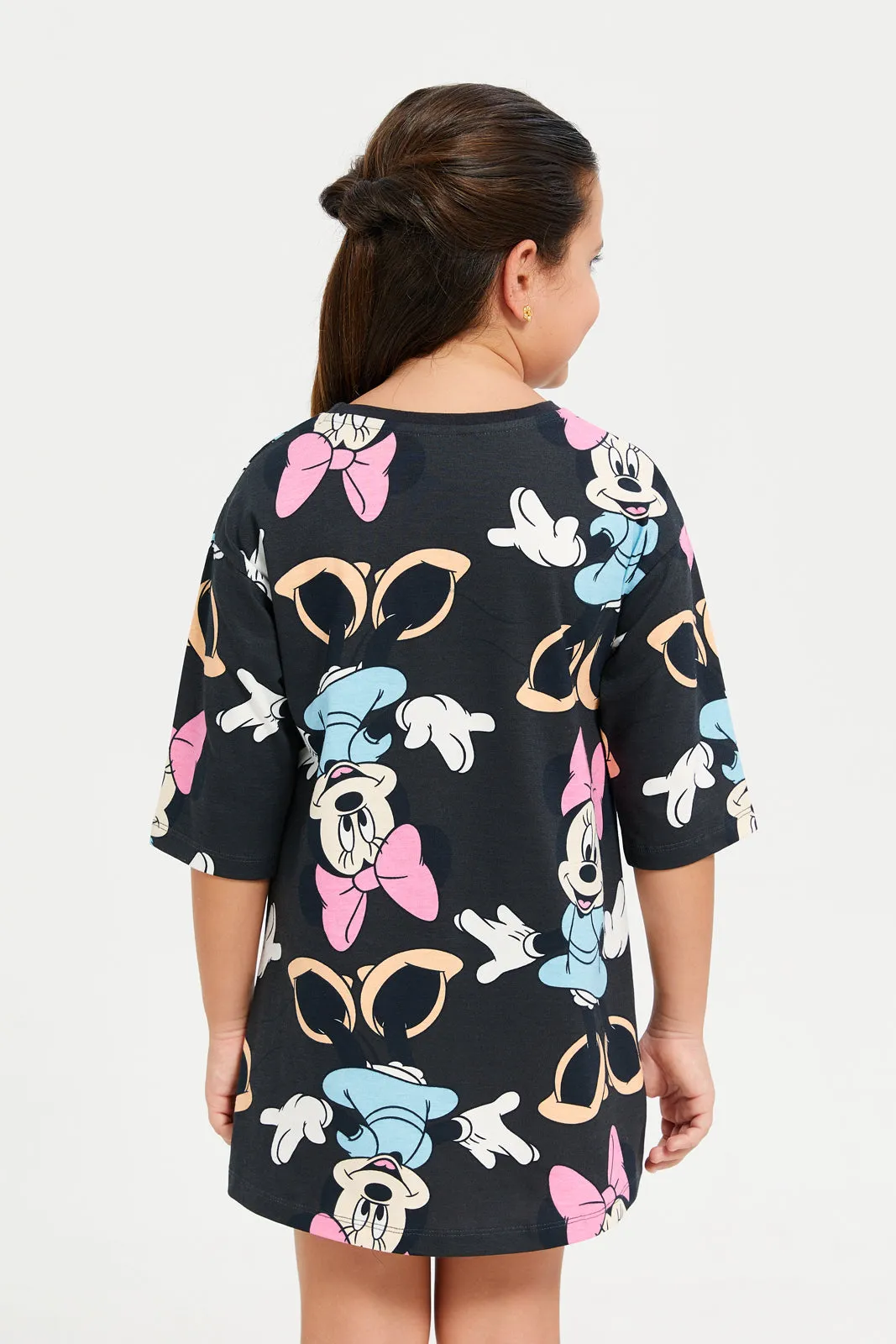 Girls Black Minnie Mouse Dress