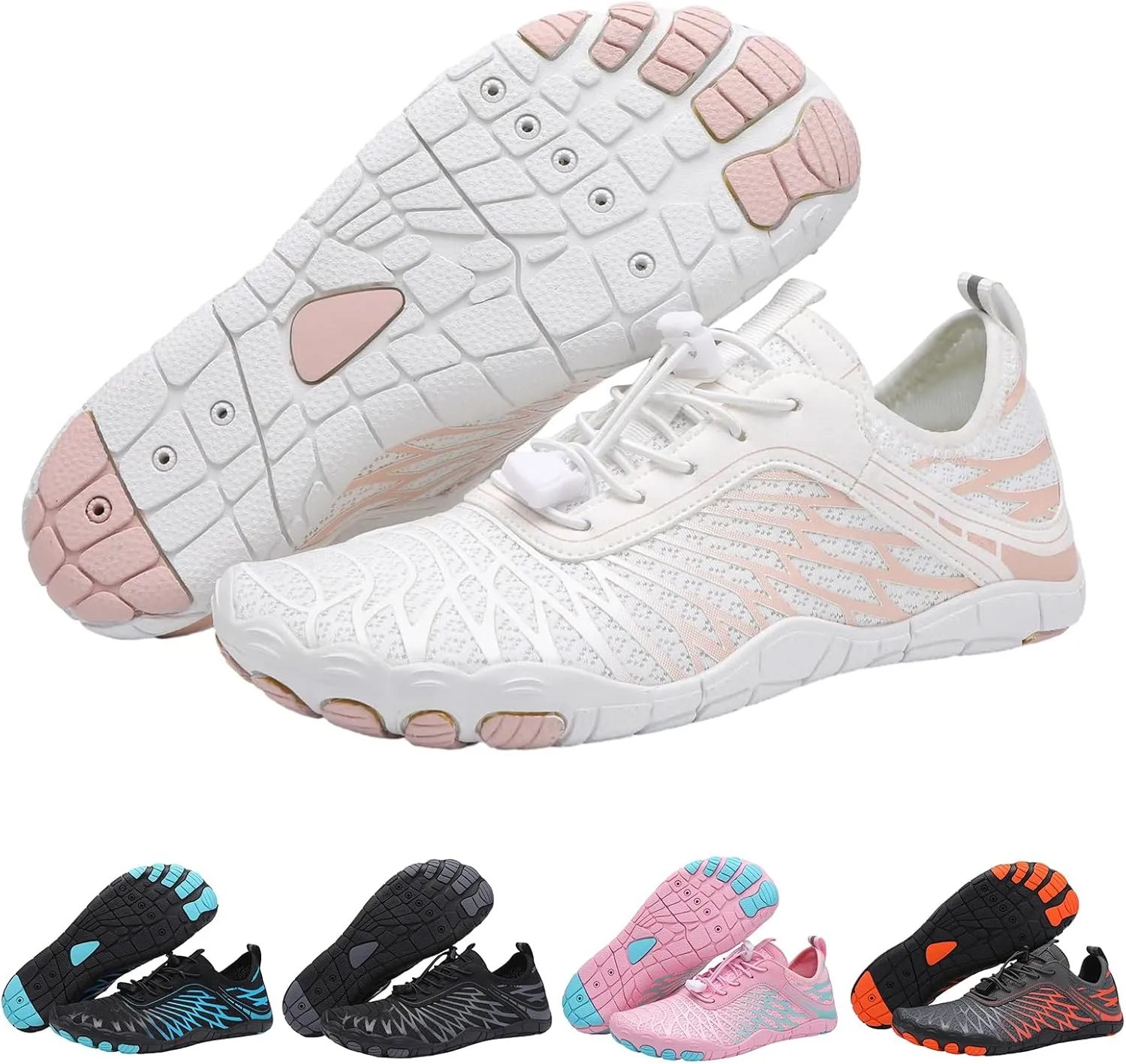 Hike Barefoot Shoes for Women Men Pro Walking Hiking Boots Footwear, Breathable Lightweight Wide Toe Water Shoes, Outdoor Hiking Athletic Footwear with Non-Slip Sole