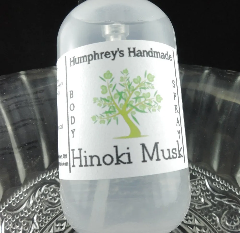 HINOKI MUSK Body Spray | Japanese Cypress | Exotic | All Natural Perfume | Room and Linen Spray