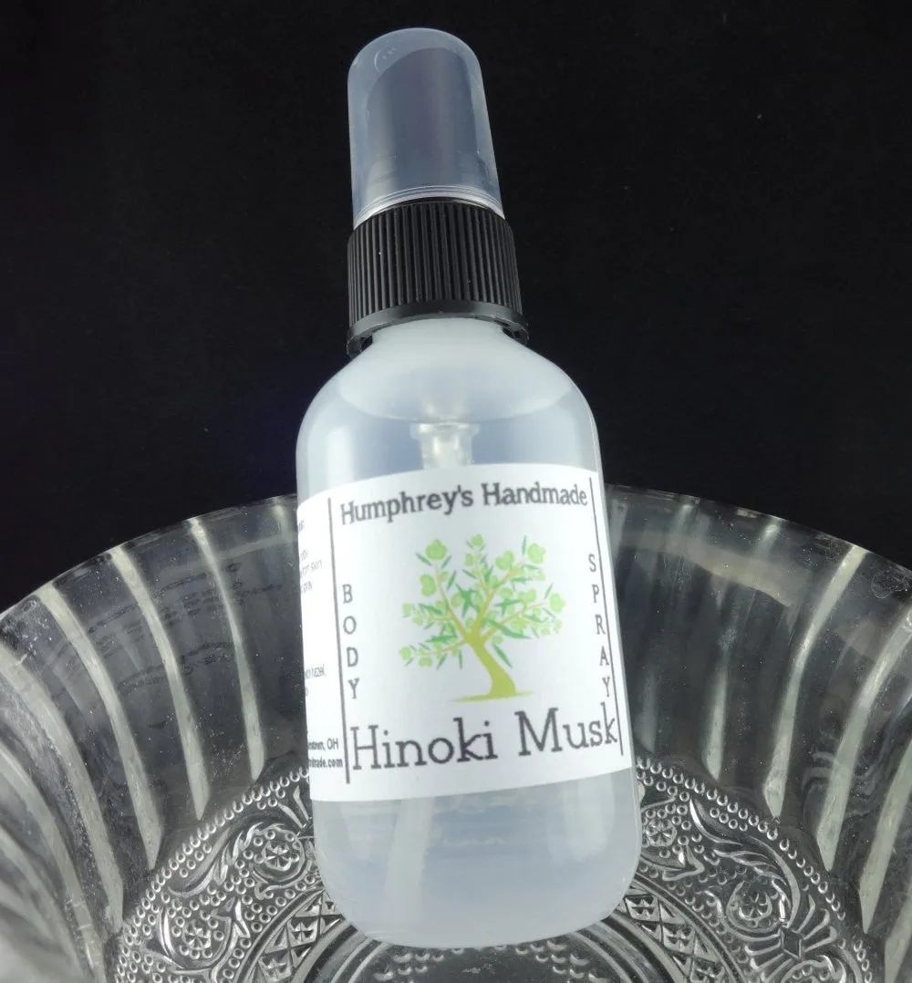 HINOKI MUSK Body Spray | Japanese Cypress | Exotic | All Natural Perfume | Room and Linen Spray