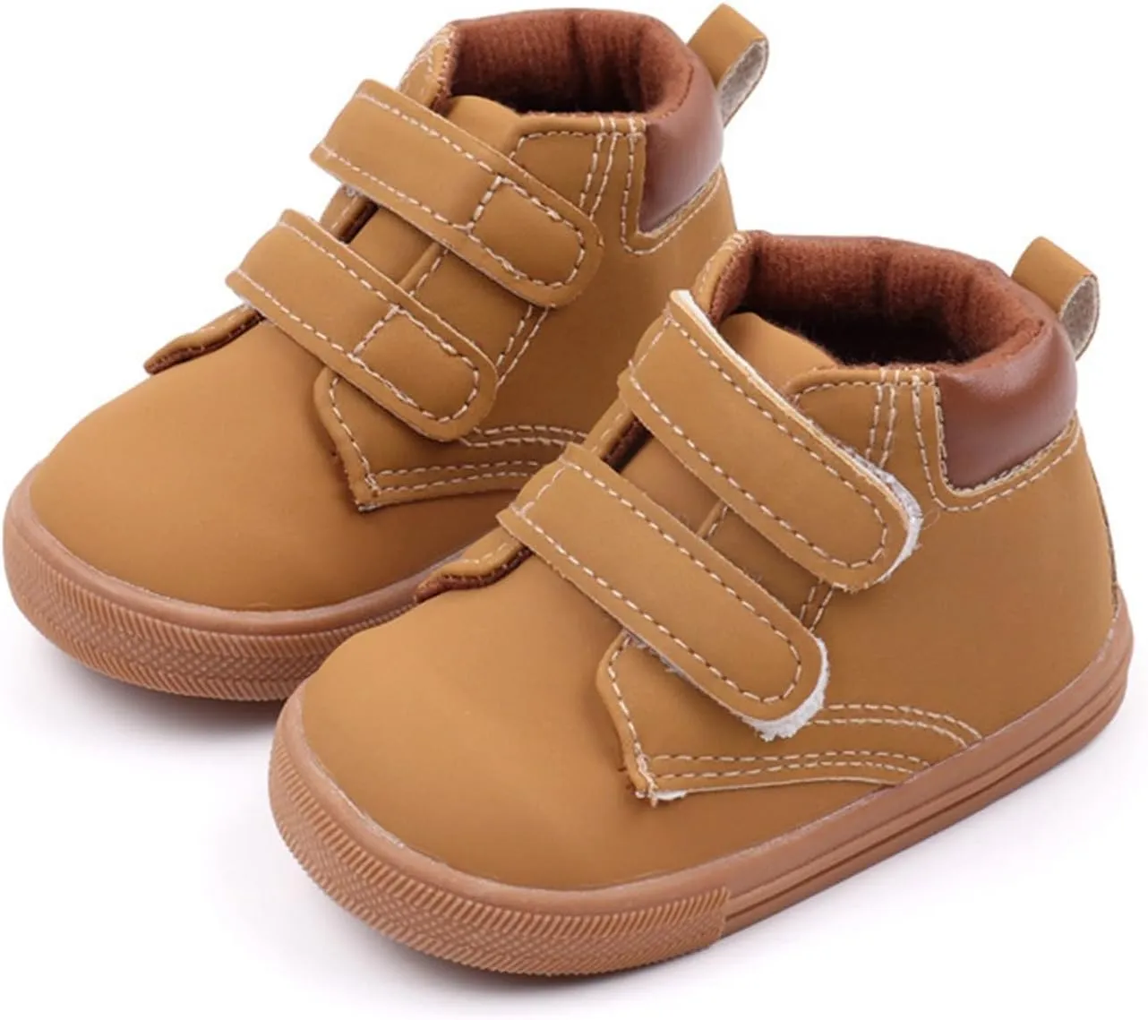 Infant Boys High-top Sneaker Cowboy Baby Brown Shoes Fashion Suede Leather Lace-Up Soft Flat Walking Ankle Boots Girl Shoes Size 2
