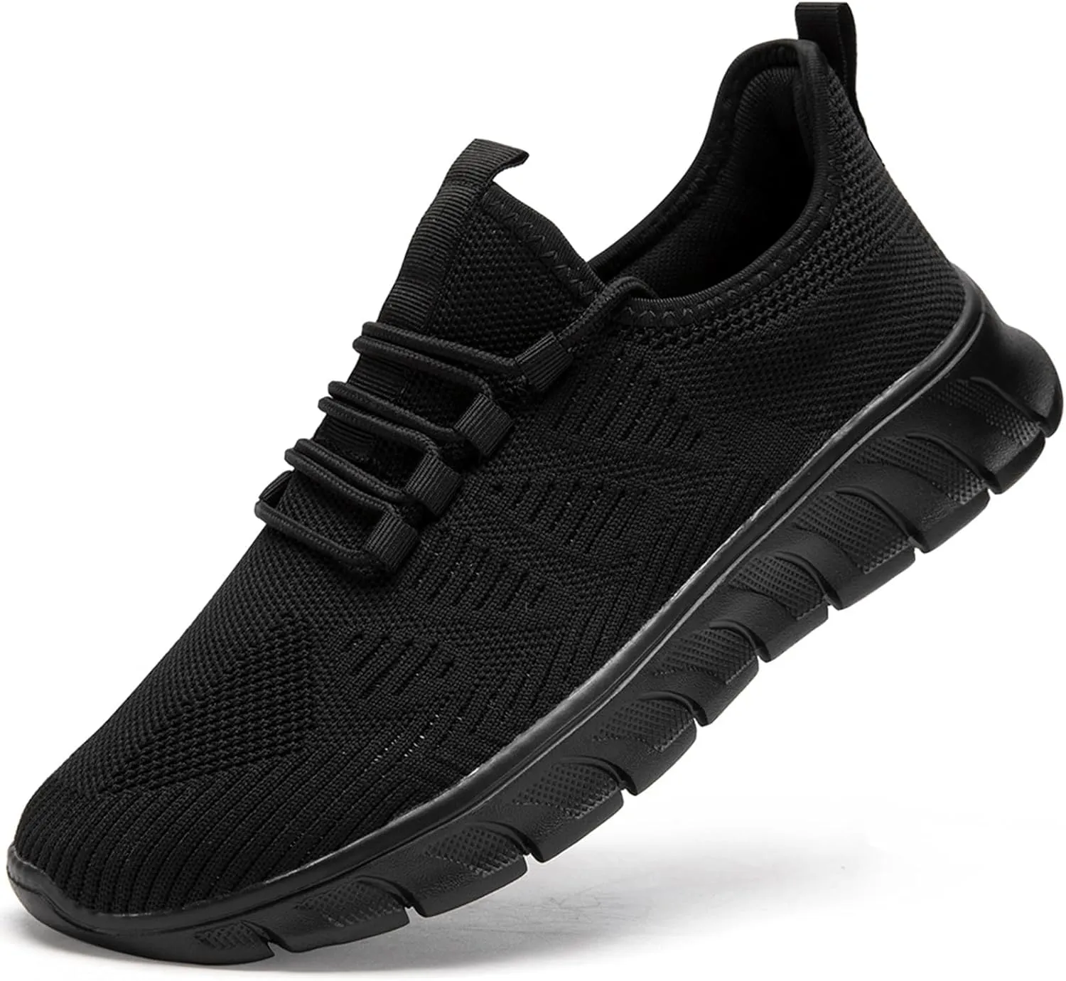 Men Tennis Shoes Running - Gym Sneakers Shoes Walking Workout Non Slip Walking Athletic Slip on Breathable Mesh Comfortable Lightweight Casual Sports Black 9.5