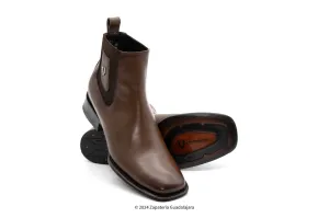 MEN WIDE SQUARE TOE FADED BROWN LEATHER BOOT - 782B2716