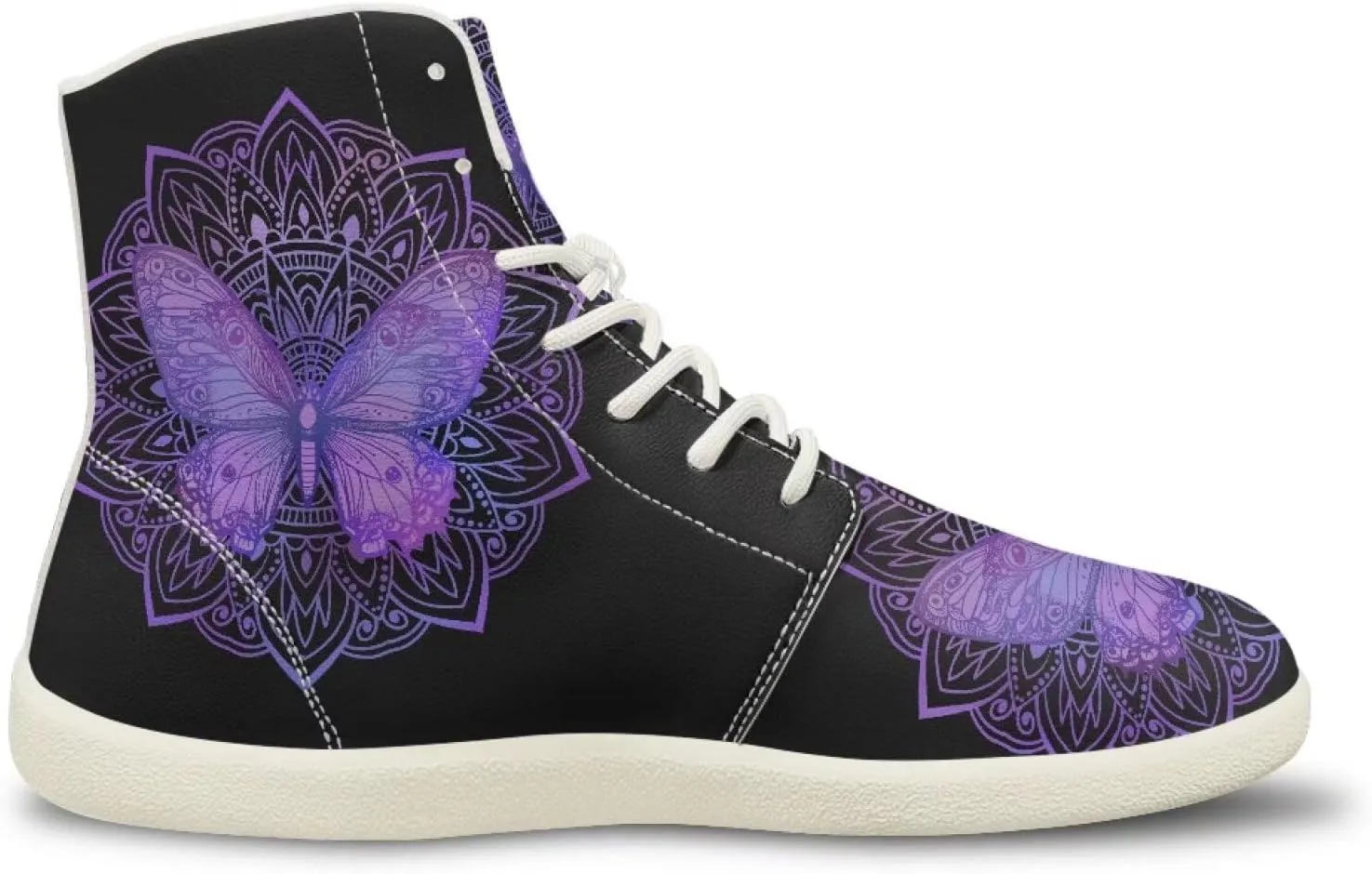 Men's Hi Top Barefoot Shoes | Wide Wide Toe Box Fashion Sneaker | Zero Drop Workout Walking Hiking Running Tennis Sneaker US 6-13.5