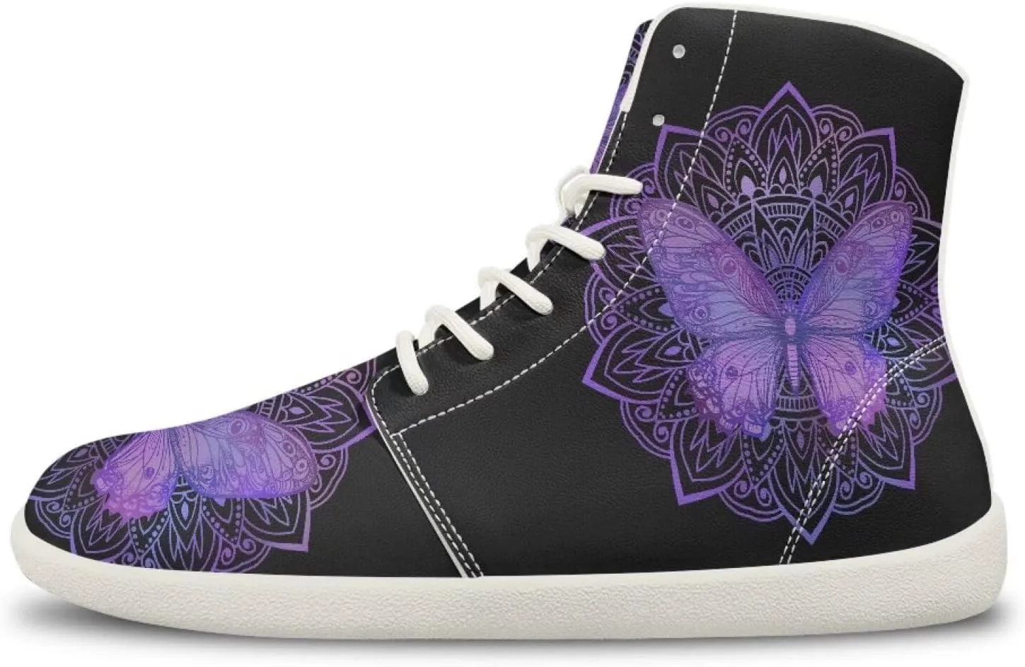 Men's Hi Top Barefoot Shoes | Wide Wide Toe Box Fashion Sneaker | Zero Drop Workout Walking Hiking Running Tennis Sneaker US 6-13.5