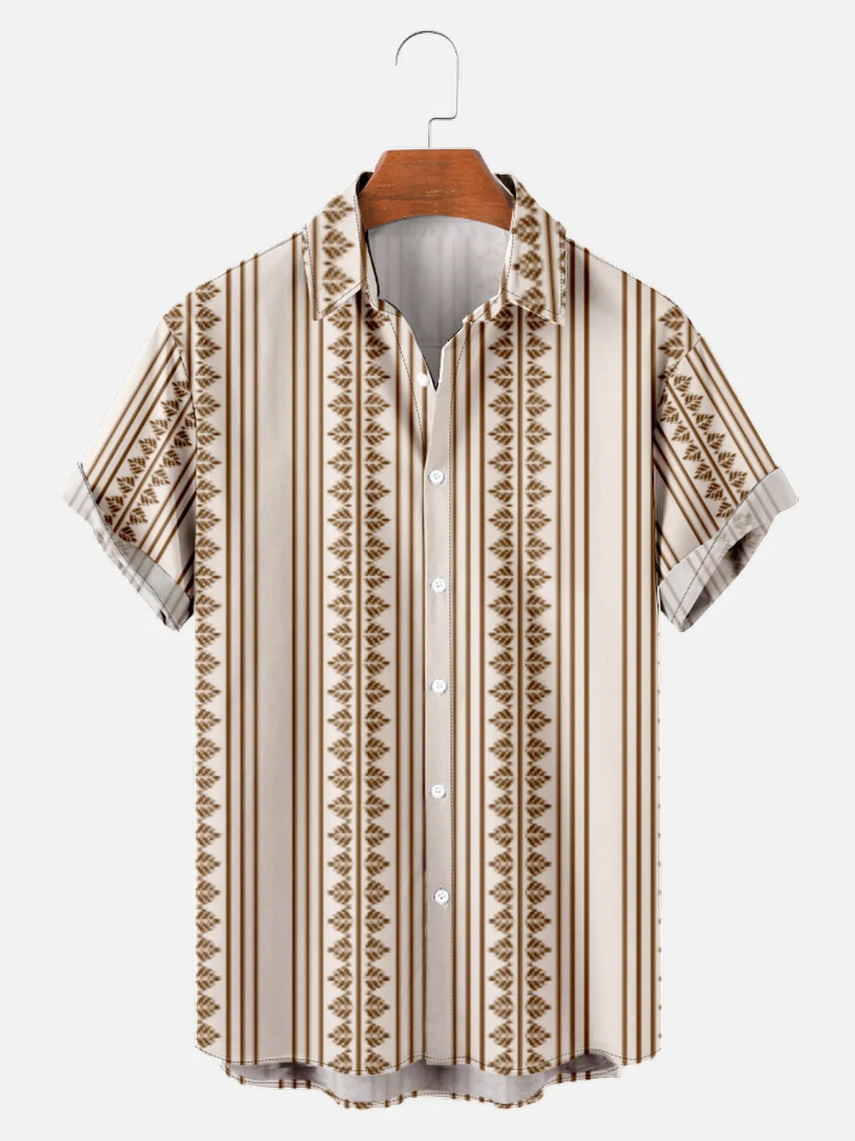 Men's Simple Pattern Striped Every Day Short Sleeve Shirt