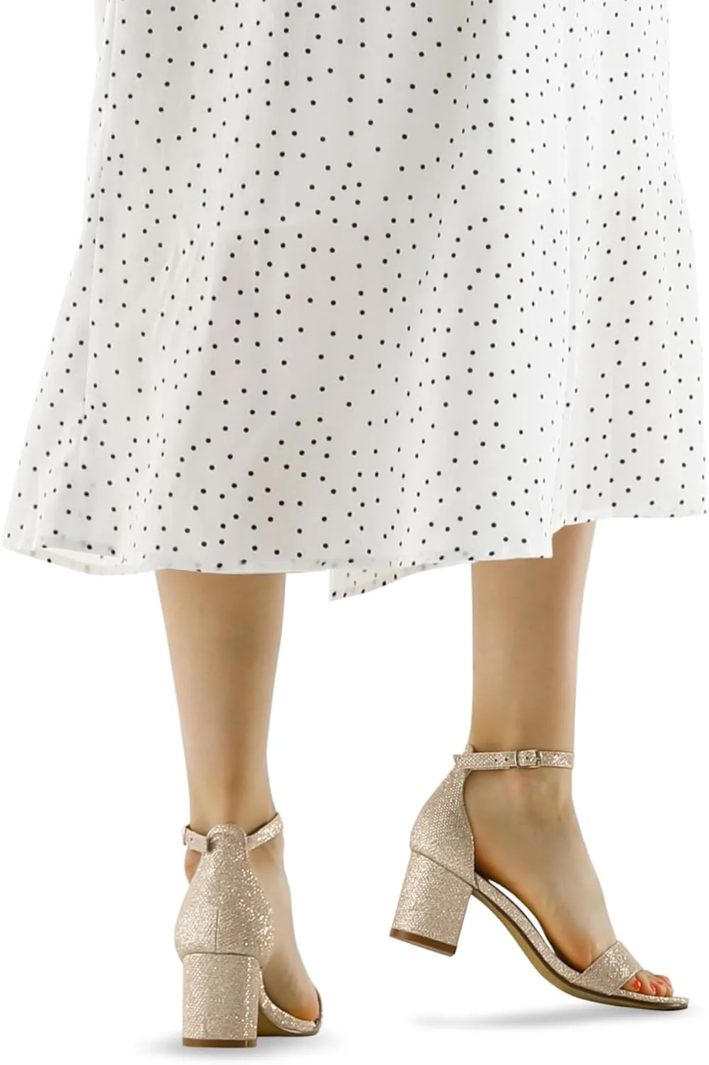 mysoft Women's Chunky Low Heels Open Toe Block Heeled Dress Ankle Strap Pump Wedding Sandals