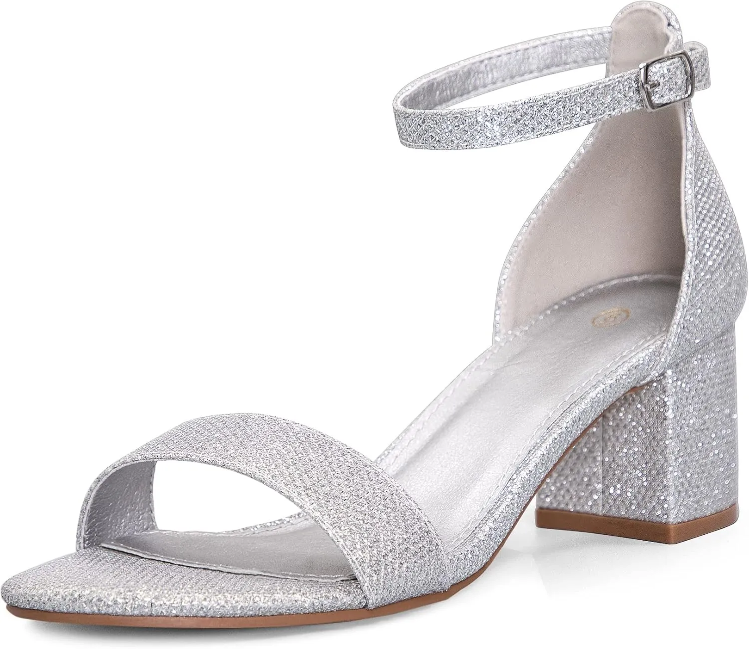 mysoft Women's Chunky Low Heels Open Toe Block Heeled Dress Ankle Strap Pump Wedding Sandals