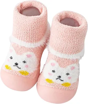 Shoes for Girls,Infant Shoes Sock Shoes Anti-Slip Fuzzy Slipper Soft Indoor Boys Shoes 0-3 Years