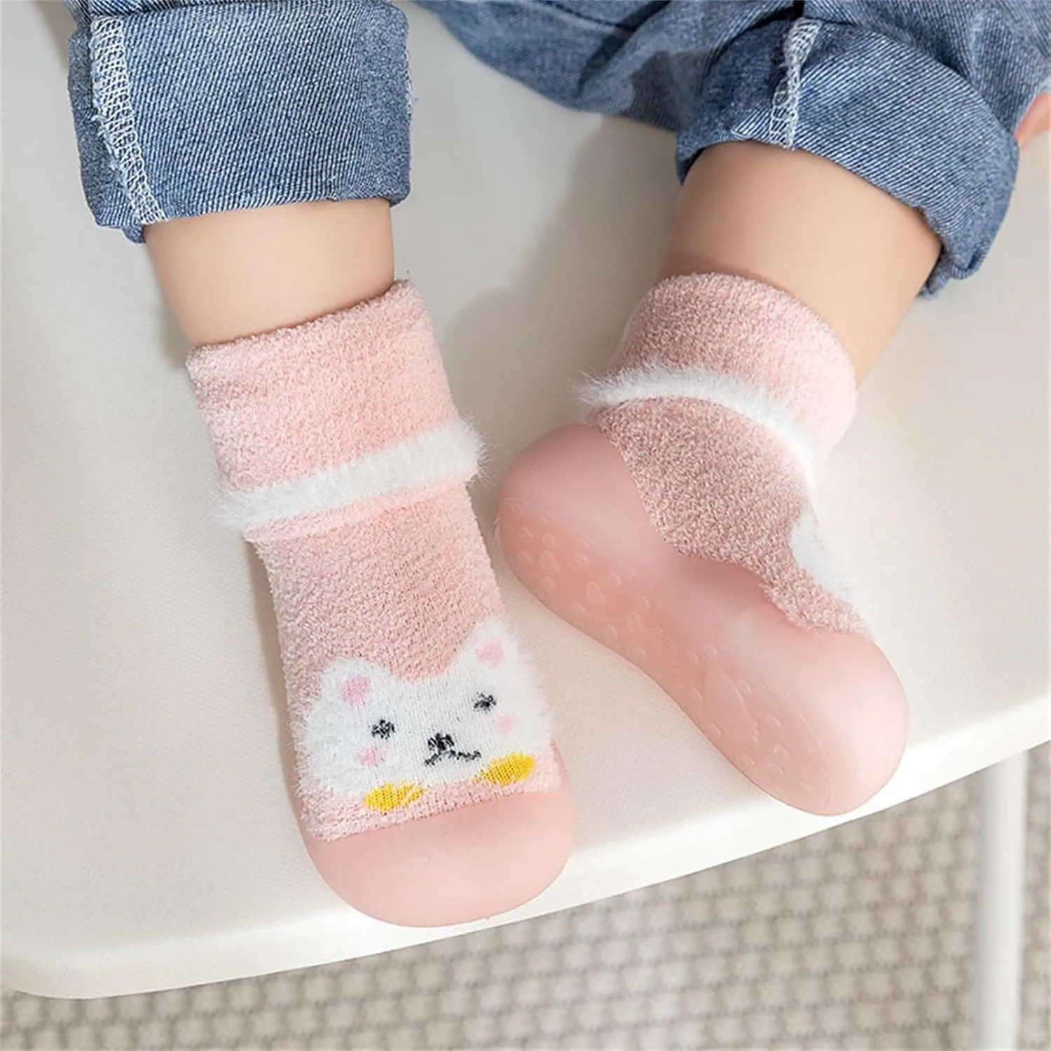 Shoes for Girls,Infant Shoes Sock Shoes Anti-Slip Fuzzy Slipper Soft Indoor Boys Shoes 0-3 Years