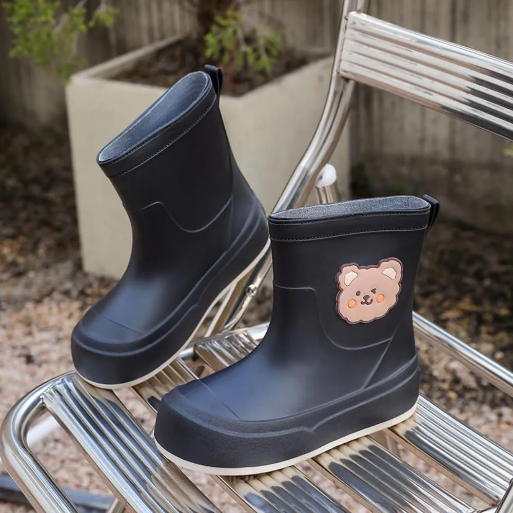 Short Ankle-High Rain Boots Waterproof Cute Short Rubber Cartoon Detachable Dog Boots