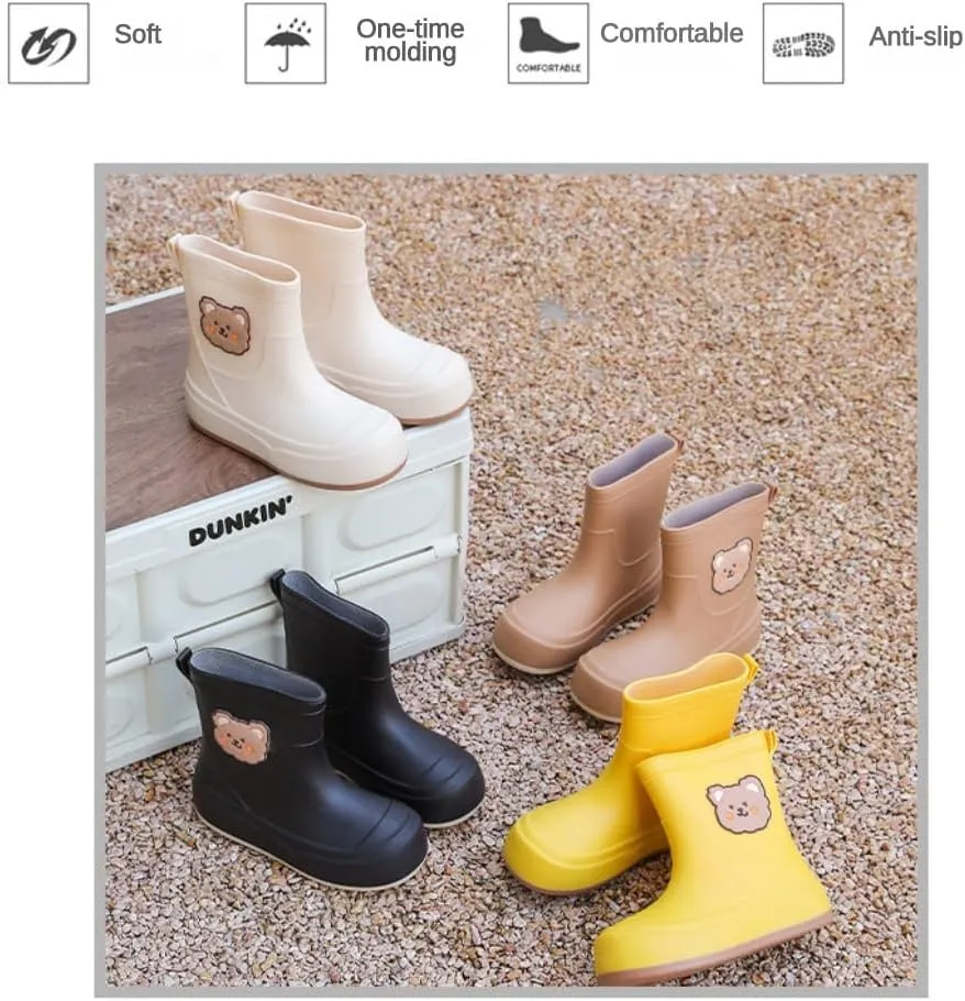 Short Ankle-High Rain Boots Waterproof Cute Short Rubber Cartoon Detachable Dog Boots