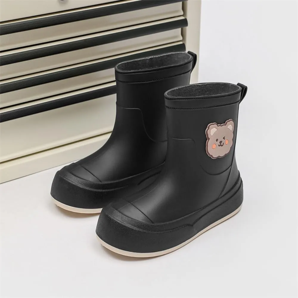 Short Ankle-High Rain Boots Waterproof Cute Short Rubber Cartoon Detachable Dog Boots