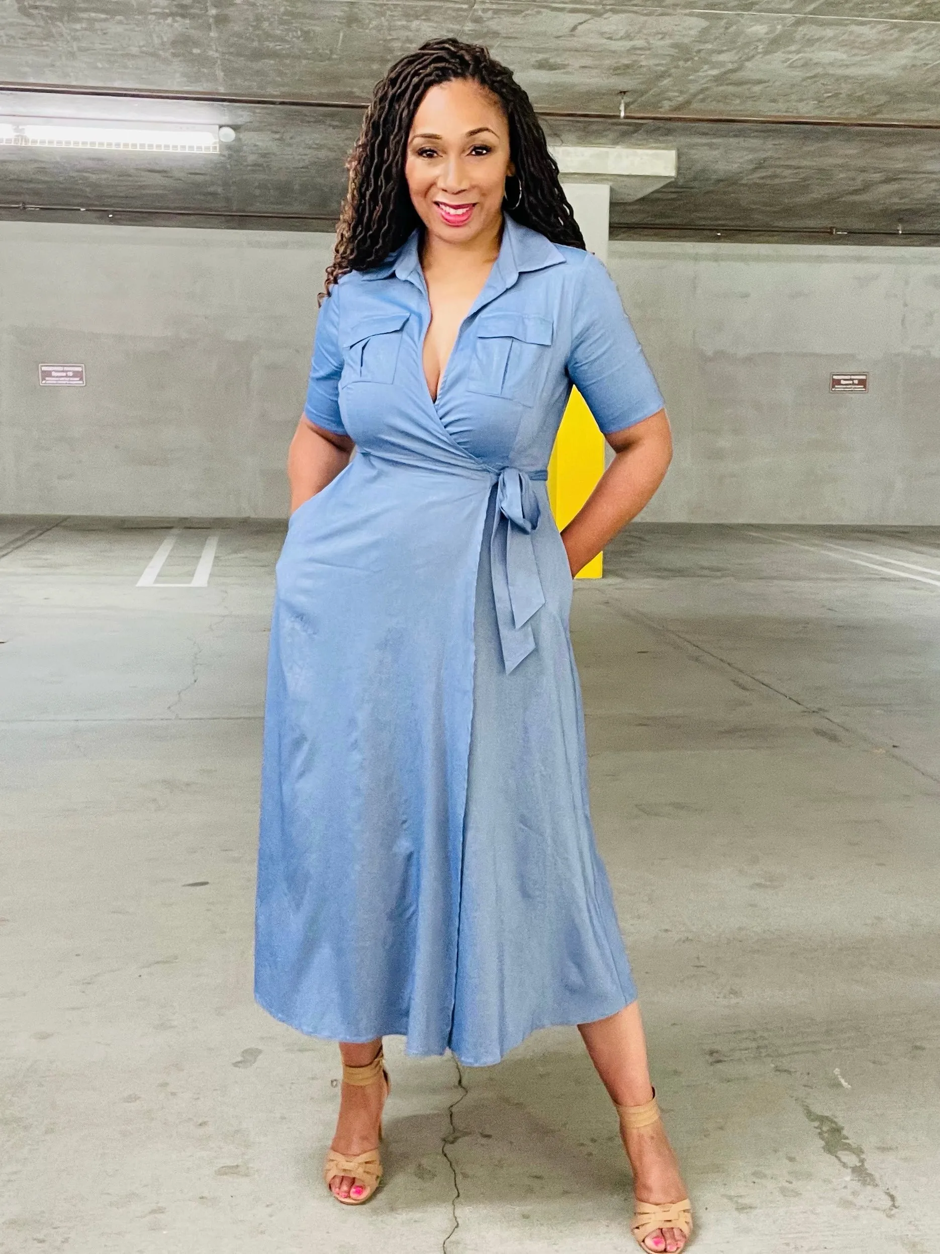 Sky’s Wrap Midi Dress