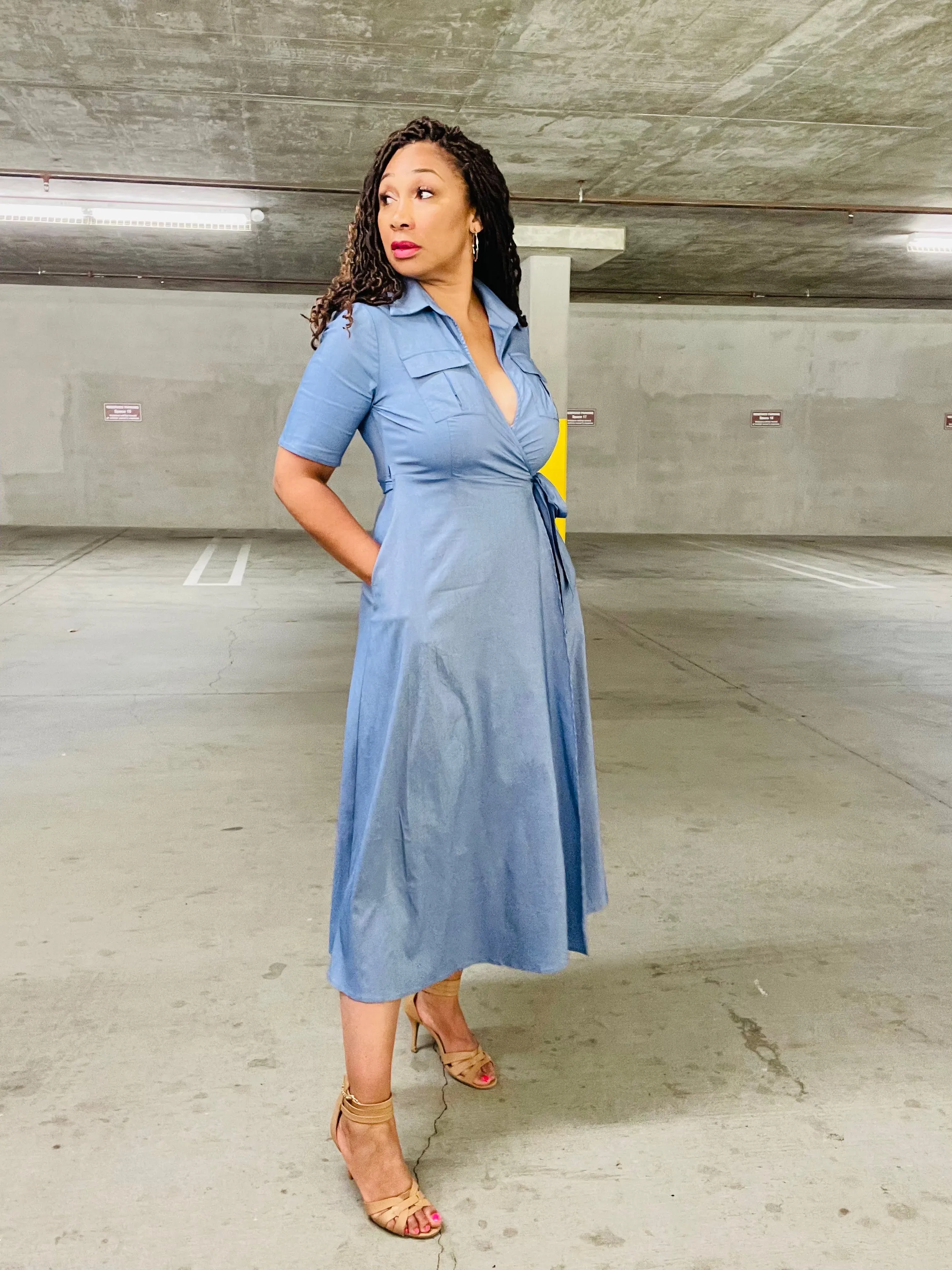 Sky’s Wrap Midi Dress
