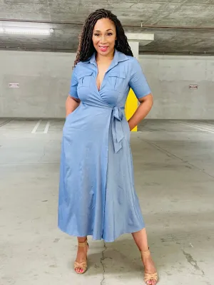 Sky’s Wrap Midi Dress