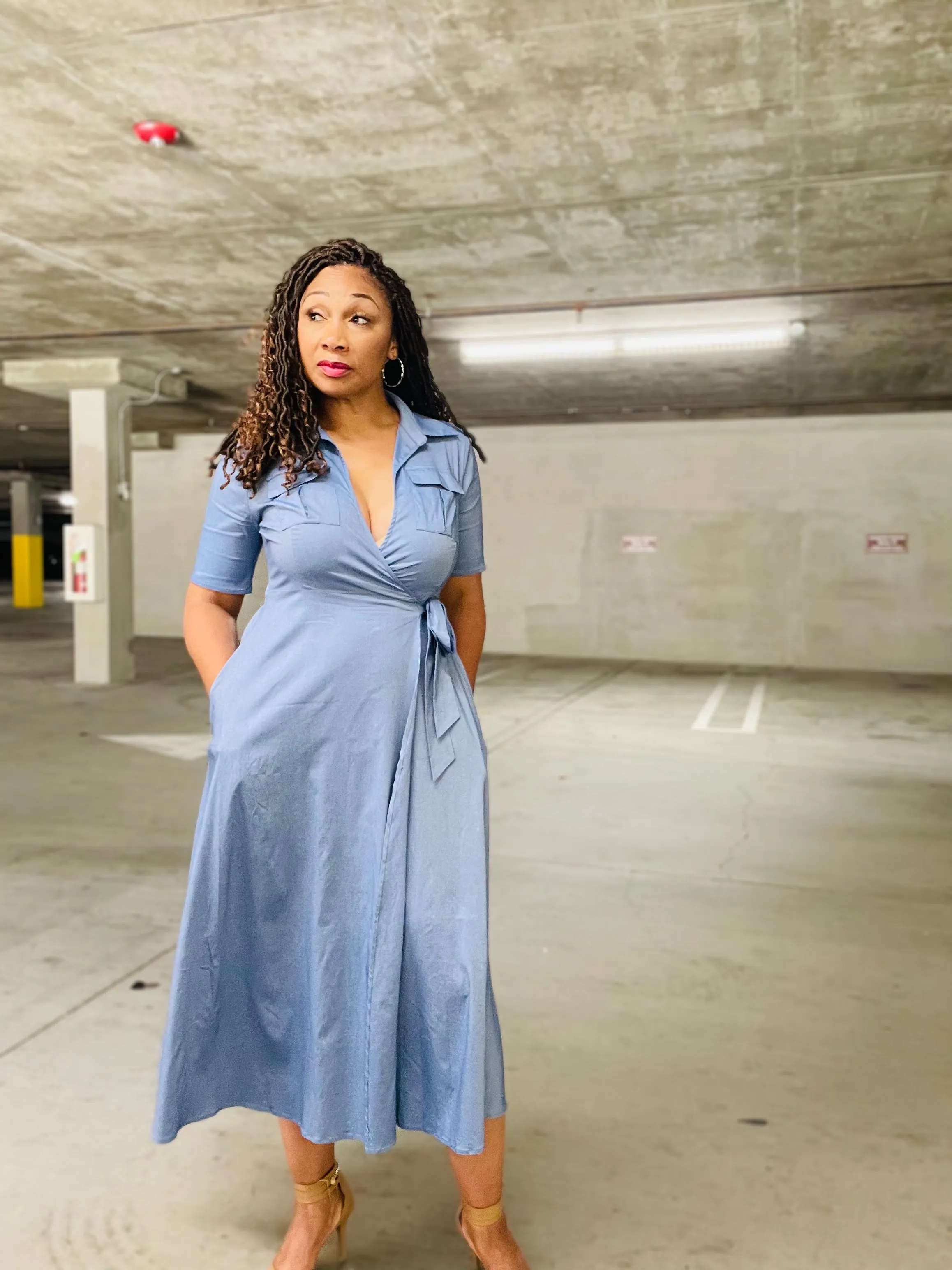 Sky’s Wrap Midi Dress