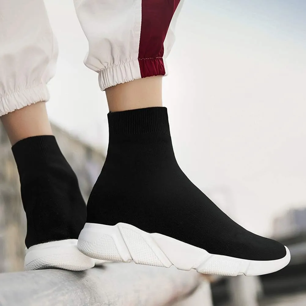 SUNROLAN Fashion Sneakers for Men Lightweight Athletic Running Shoes Breathable Walking Sock Shoes