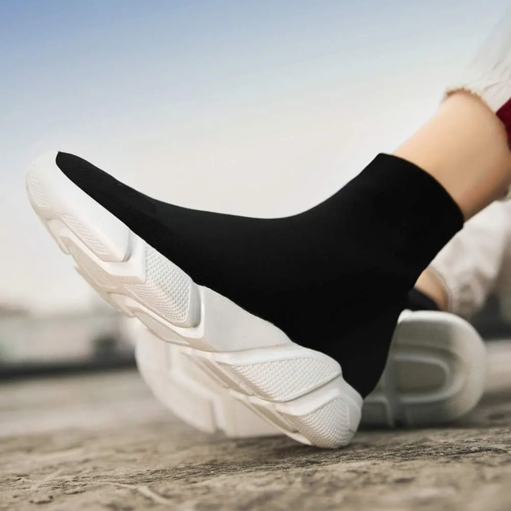 SUNROLAN Fashion Sneakers for Men Lightweight Athletic Running Shoes Breathable Walking Sock Shoes
