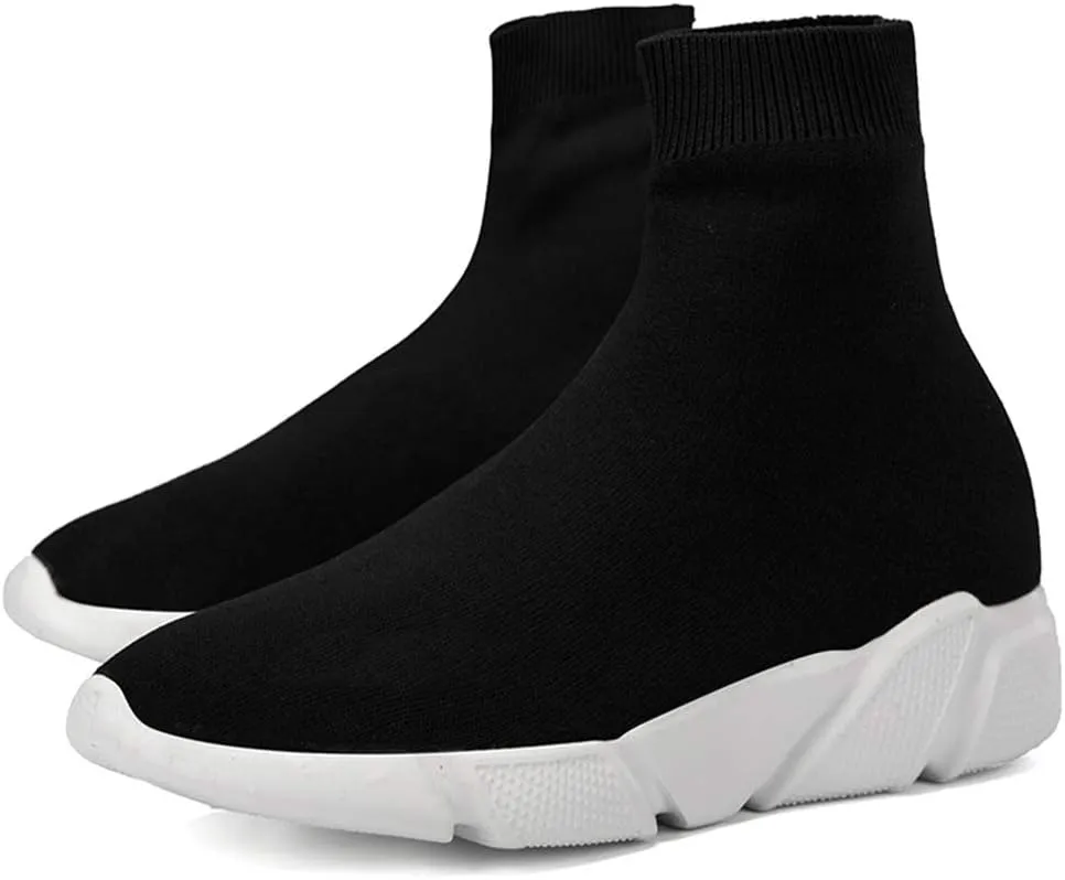 SUNROLAN Fashion Sneakers for Men Lightweight Athletic Running Shoes Breathable Walking Sock Shoes