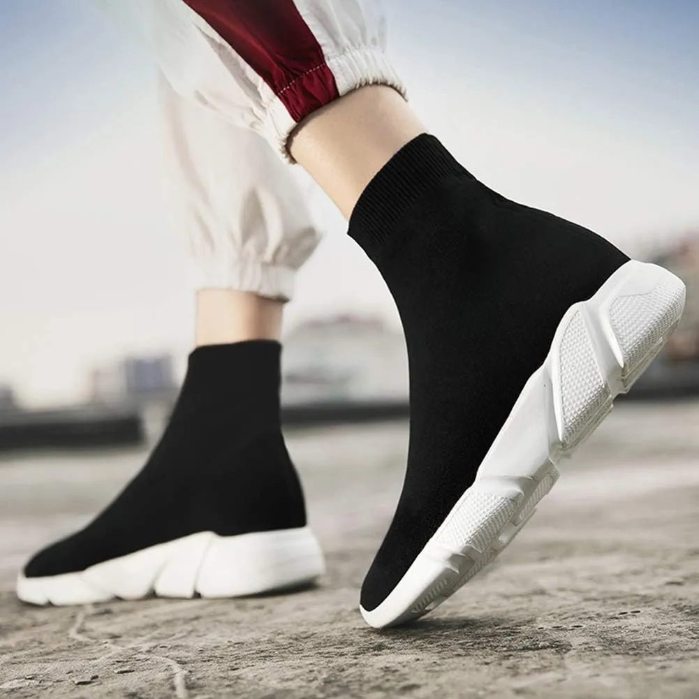SUNROLAN Fashion Sneakers for Men Lightweight Athletic Running Shoes Breathable Walking Sock Shoes