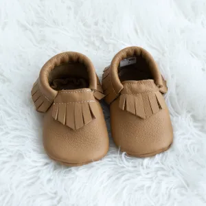 Tan Fringe Moccasins