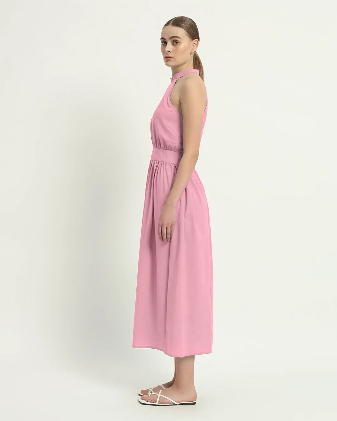 The Massena Fondant Pink Cotton Dress