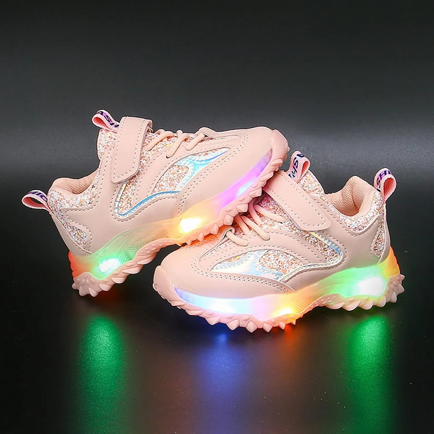 Toddler Boys Girls Sneakers Kids Light Up Shoes Flashing Non Slip Soft Lightweight Kids Sports Shoes Hiking Shoes