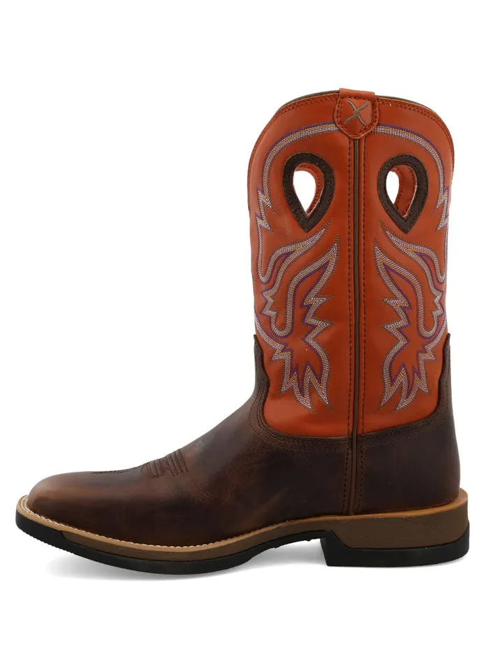 Twisted X MXW0006 Mens Tech X Work Boot Brown And Orange - A