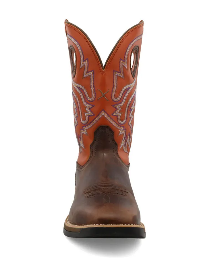 Twisted X MXW0006 Mens Tech X Work Boot Brown And Orange - A
