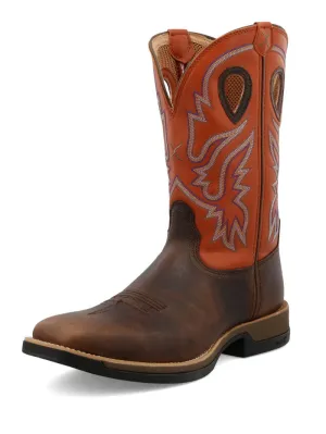 Twisted X MXW0006 Mens Tech X Work Boot Brown And Orange - A