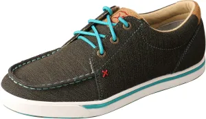 Twisted X Women's Kicks, Moc Toe, Charcoal & Turquoise, 8 M