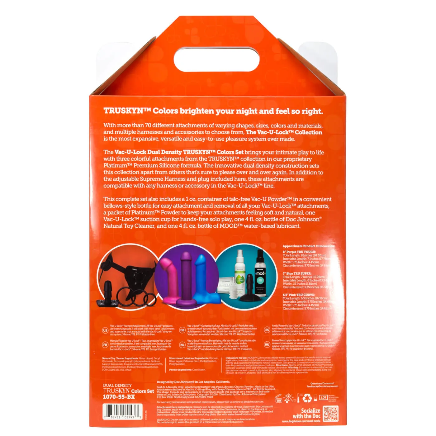 Vac U Lock Dual Density Silicone TruSkyn Colors Set Strap On Harnesses & Kits