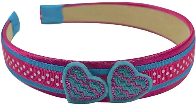 Valentines Day Simple Hearts Ribbon Wrapped Satin Arch Headband